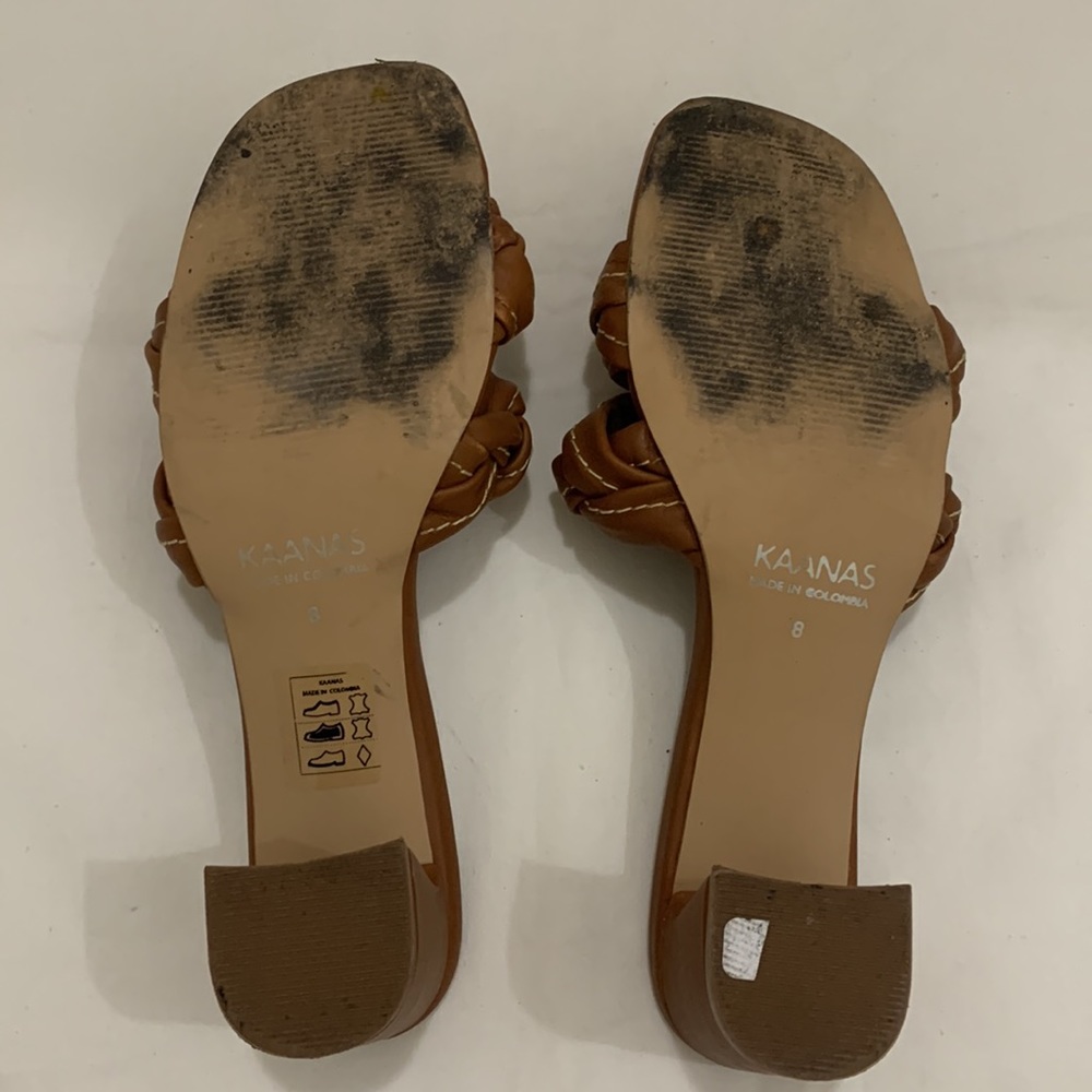 KAANAS Tartu Braided Heel Sandal Brandy Size 8 - Picture 9 of 9